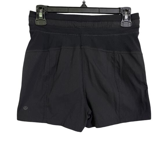 Lululemon Softstreme High Rise Shorts Black Size 4 Relaxed Fit Drawstring Pocket - Picture 1 of 6